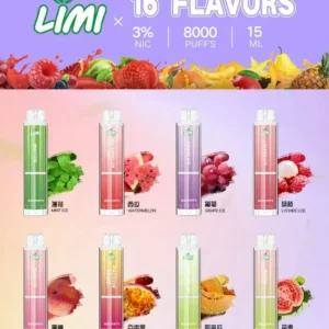 LIMI 8000 發光一次性電子煙|RGB 炫光顯示.Mesh 網芯極致口感